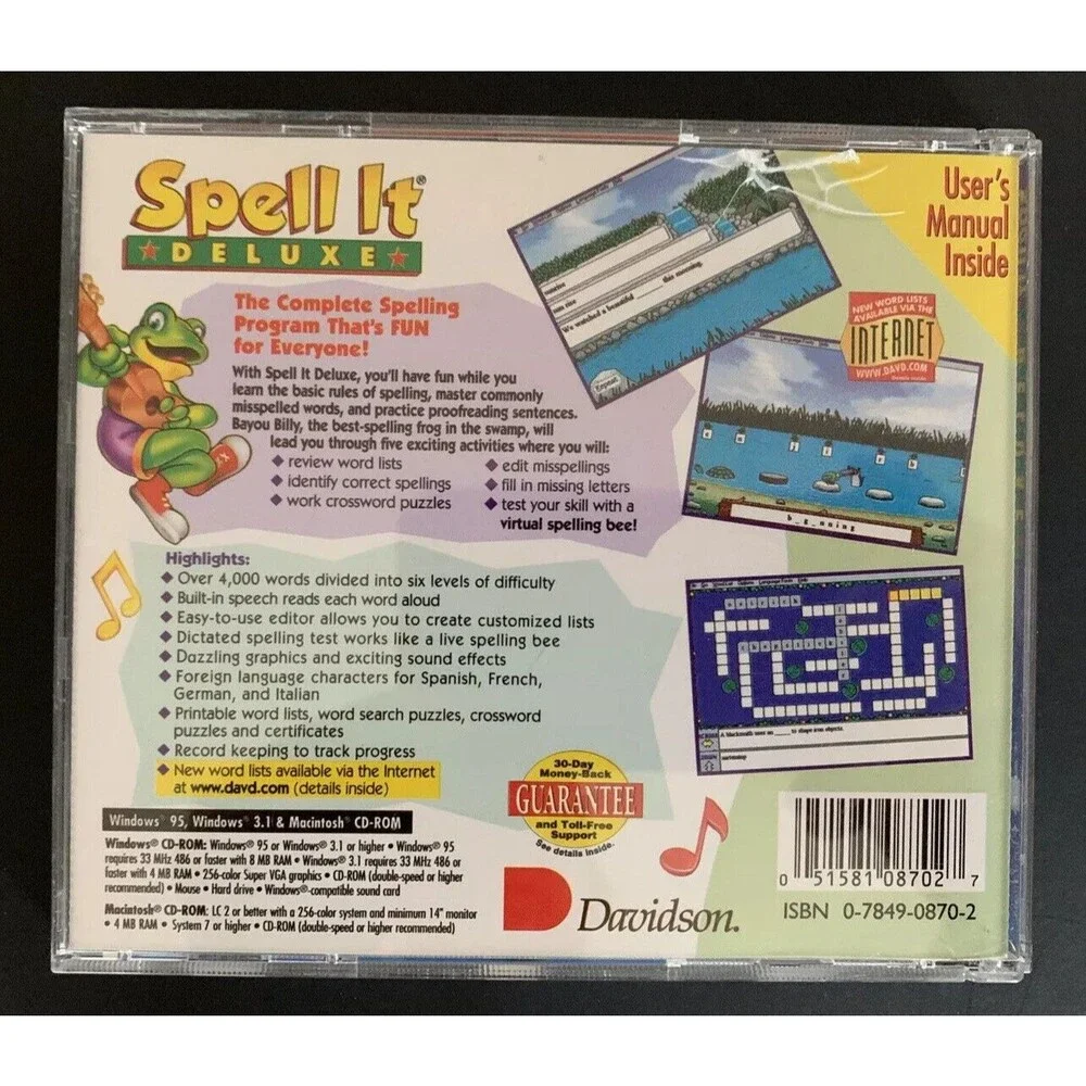 Davidson SPELL IT Deluxe the educational advantage Complete 1996
